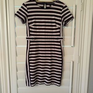 Banana Republic dress  navy/yellow/white striped dress size 2
